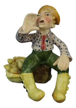 20th Century Ceramic Salesman Sculpture by Anzengruber for Carraresi and Lucchesi, Italy