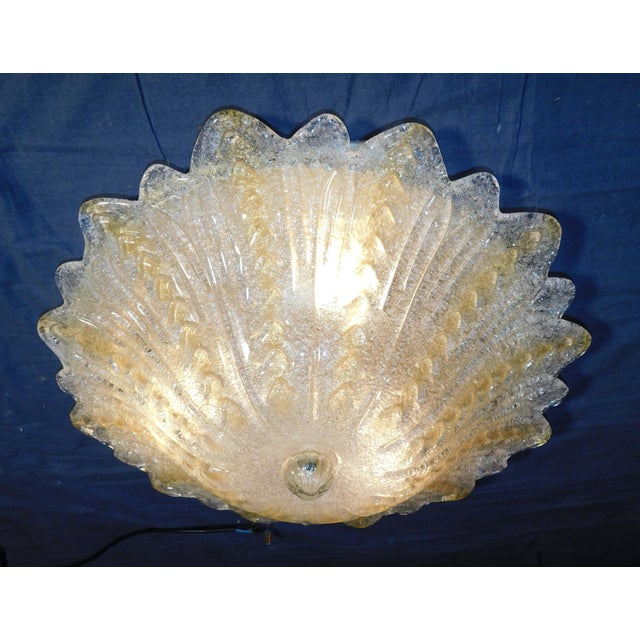 21st Century Italian Clear and Amber Murano Graniglia Flush Mount For Sale - Image 6 of 10