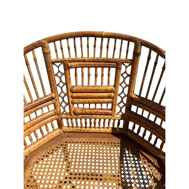 Mid 20th Century Pair of Brighton Pavilion Burnt Bamboo Pagoda Chairs For Sale - Image 4 of 15
