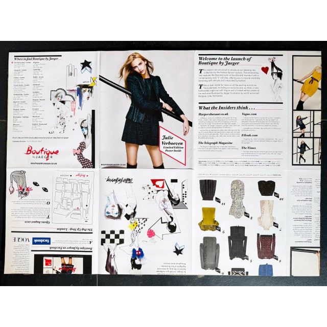 Black Julie Verhoeven Limited Edition Poster by Jaeger British Fashion Illustration for Boutique, 2010 For Sale - Image 8 of 18