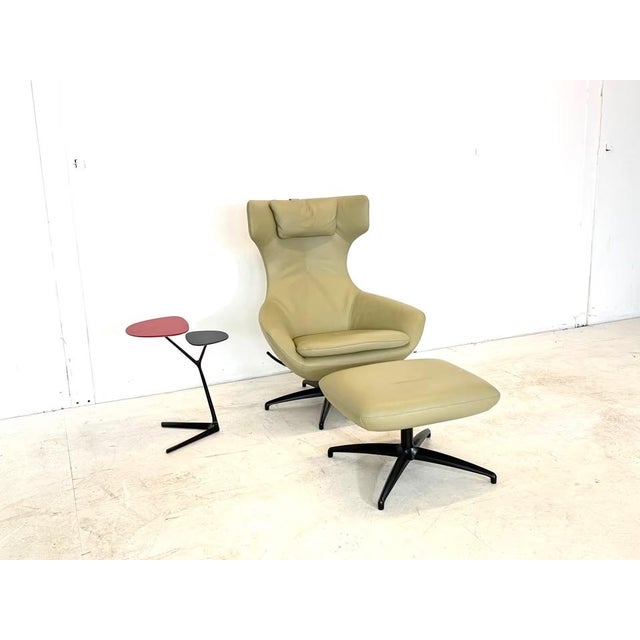 Set of Caruzzo Leather Relax Chair and Ottoman from Leolux For Sale - Image 16 of 16