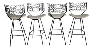 Set of Four Mid 20th Century Mid Century Swivel Bar Stools Attributed to Umanoff for Shaver Howard