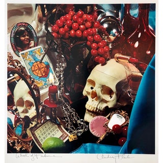 Audrey Flack, Pop Art Color Photograph Dye Transfer Print Audrey Flack Tarot Card, Skull Photo, 1984 For Sale