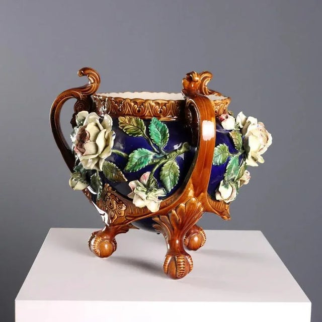 Cache Pot in Ceramic Barbotine For Sale - Image 9 of 10