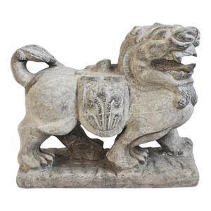 Vintage Grey Stone Lion Statue