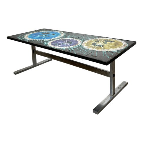 Belgian Ceramic Tile Coffee Table from Belarti For Sale