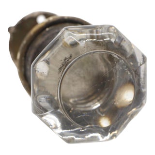 Antique Round Glass Octagon Closet Door Knob Set For Sale