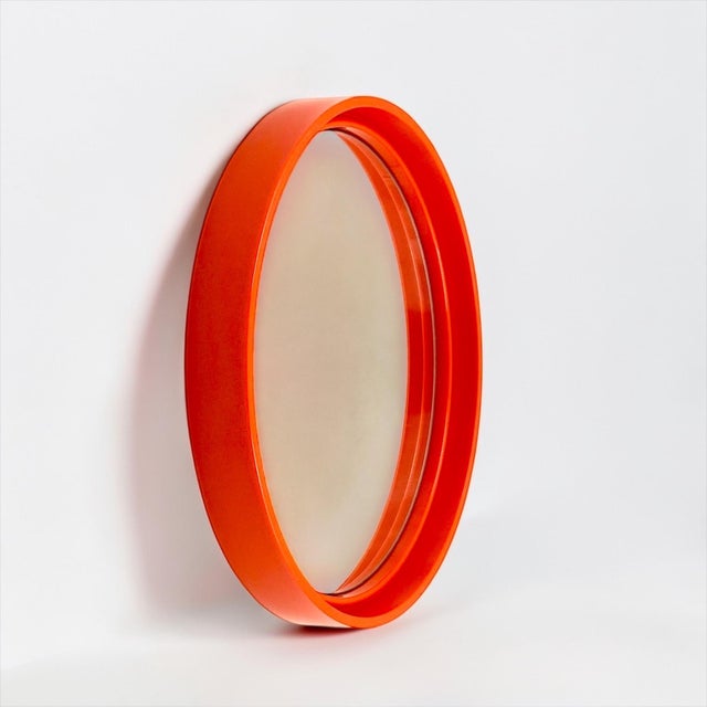 French Space Age Orange Wall Mirror from Gilac, 1970s For Sale - Image 9 of 13