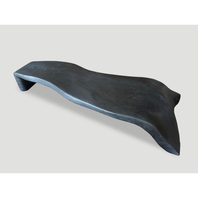Wood Andrianna Shamaris Impressive Sculptural Charred Coffee Table or Bench For Sale - Image 7 of 18