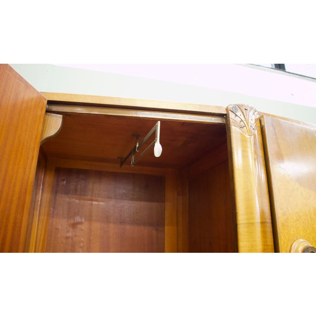 Brown Vintage Art Deco Wardrobe in Burr Walnut, 1920s For Sale - Image 8 of 11