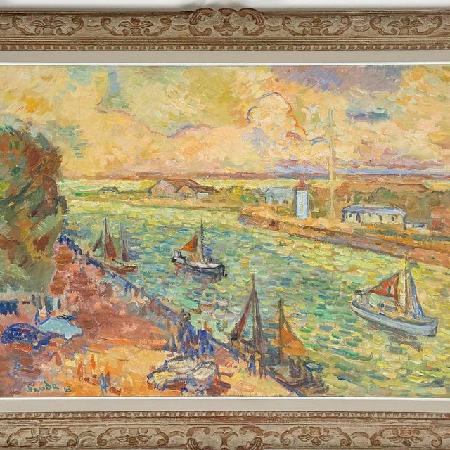 Henri Saada, The Port of Hon Fleur, ​​1976, Oil on Canvas For Sale - Image 3 of 10
