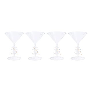 Treetop Cheers Clear Martini Glasses, Set of 4 For Sale