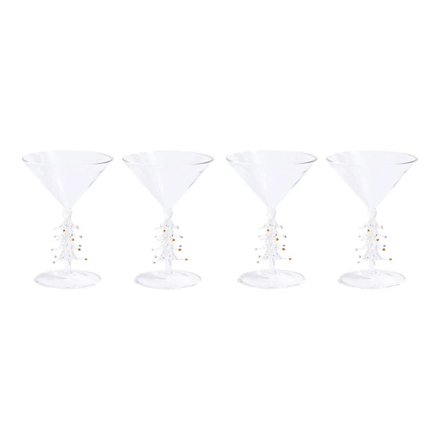 Treetop Cheers Clear Martini Glasses, Set of 4 For Sale