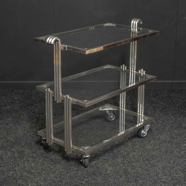 Silver Vintage Art Deco Tea Trolley, 1930s For Sale - Image 8 of 13