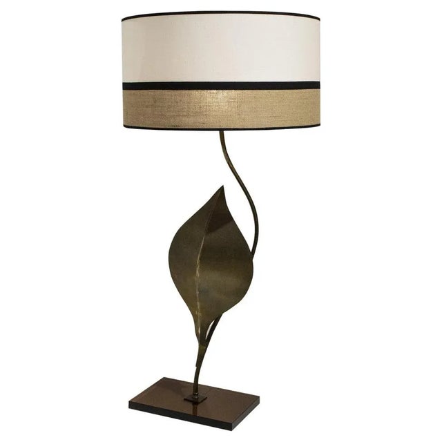 Beige Mid-Century Table Lamp with Natural Leaf-Motifs, France, 1960s For Sale - Image 8 of 8