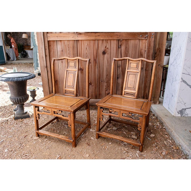 Vintage Asian Side Chairs, a Pair For Sale - Image 10 of 16