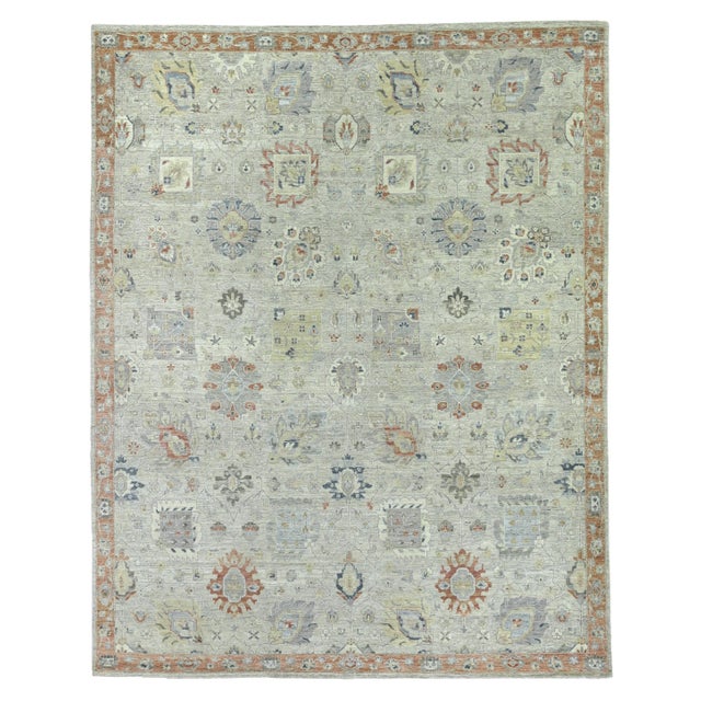 Exquisite Rugs Evie Hand Knotted Wool Gray & Multi - 9'x12' For Sale - Image 9 of 9