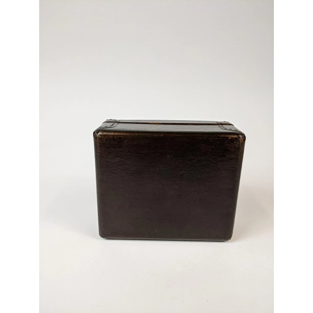 Mid 20th Century 20th Century Hand Painted Leather Jewelry Box For Sale - Image 5 of 8