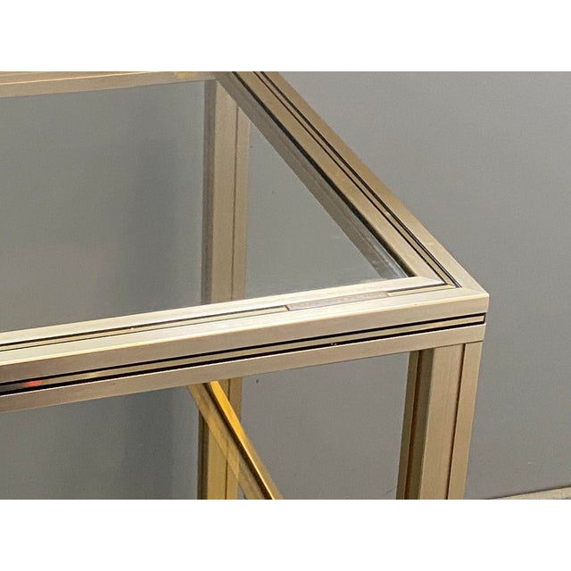 Vintage Storage Unit in Gold-Plated Metal and Glass by Pierre Vandel, 1970s For Sale - Image 12 of 16