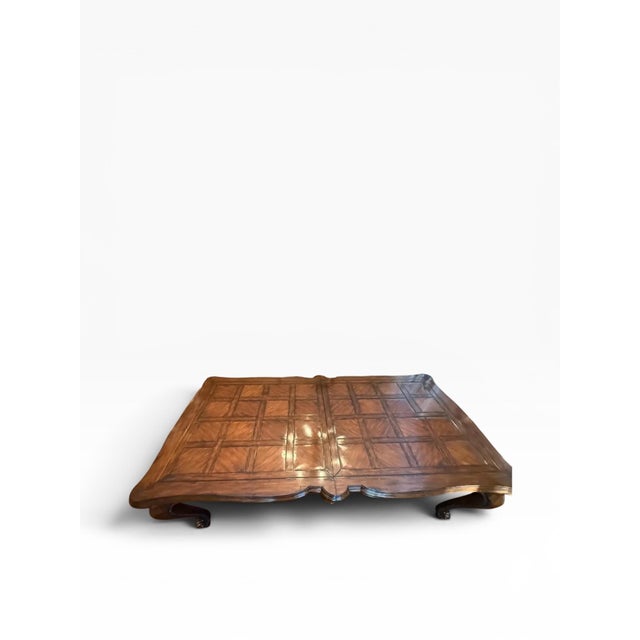Marge Carson French Country Style Parquet Dining Table With Leaf For Sale - Image 10 of 16