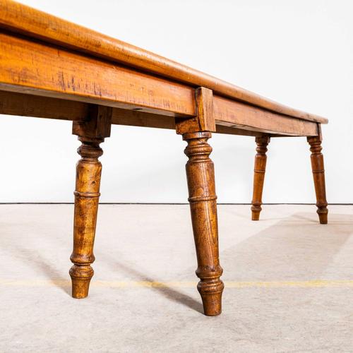 Vintage Long Rectangular Fruitwood Farmhouse Table and Bench, 1940s, Set of 2 For Sale - Image 12 of 13