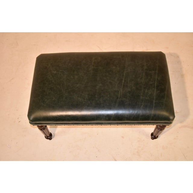 19th Century English Mahogany Leather Bench For Sale In Greensboro - Image 6 of 8