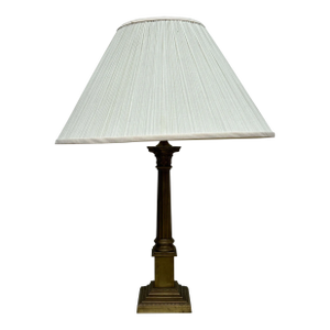 1990s Brass Corinthian Column Lamp by Laura Ashley