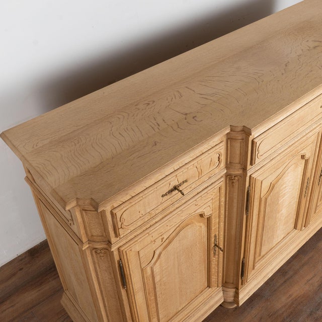 Mid 20th Century 20th Century Long Bleached Oak Sideboard Buffet From Belgium For Sale - Image 5 of 17