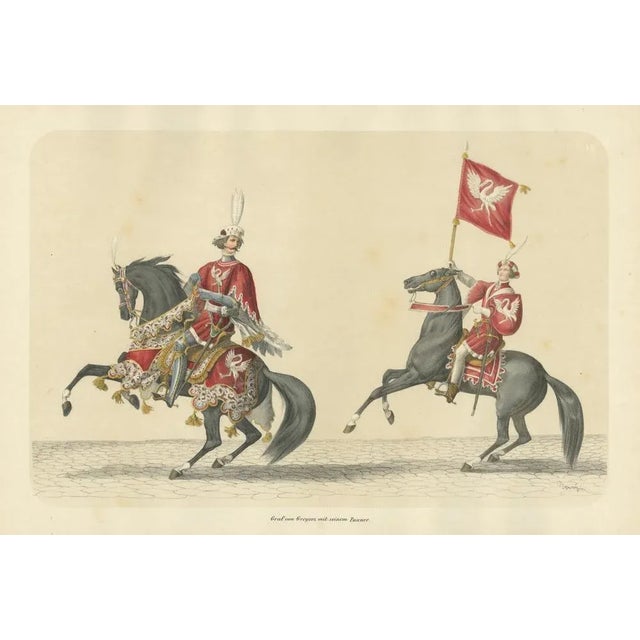 Paper Chivalric Procession in Switzerland The Count of Bregenz and His Banner, 1855, Paper For Sale - Image 7 of 10