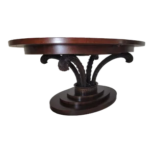 Art Deco Carved Arched Acanthus Leaf Dining Table by Dorothy Draper