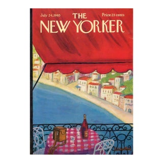 1965 Vintage New Yorker Cover, July 24 (Beatrice Szanton), Original New Yorker Magazine Cover, Vacation, Europe For Sale
