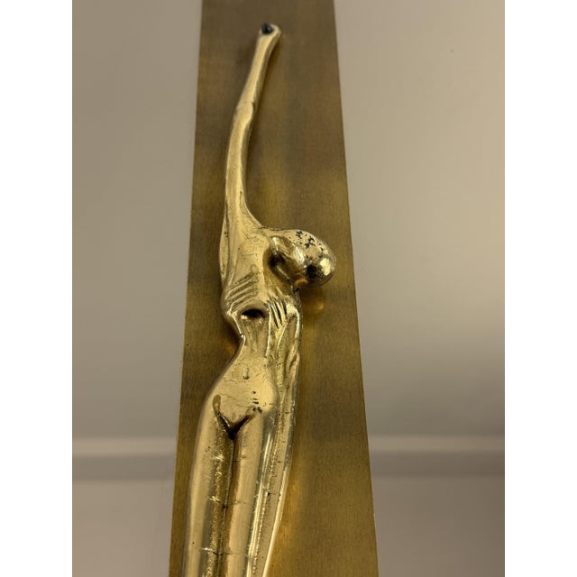 Italian Sacred Painting in Smoked Glass and Brass, 1960s For Sale - Image 9 of 12