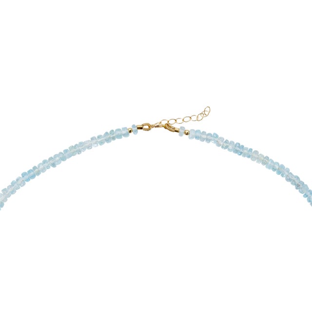 Moss Aquamarine Necklace 18k Gold For Sale In New York - Image 6 of 8