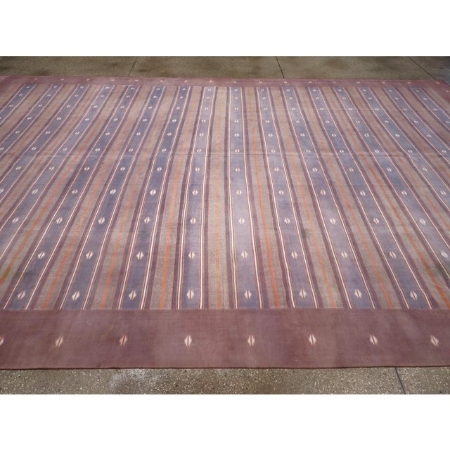 Galerie Shabab Collection Mid-20th Century Indian Flatweave Dhurrie Carpet For Sale - Image 4 of 7