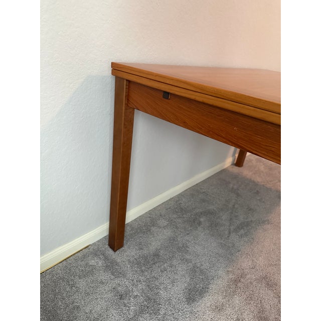 Mid 20th Century Ansager Mobler 92” Danish Modern Teak Twin Leaf Extension Dining Table For Sale - Image 9 of 9