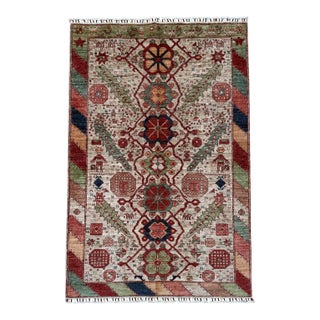 Ivory Mamluk Design Area Rug, 03'11 X 05'11 For Sale