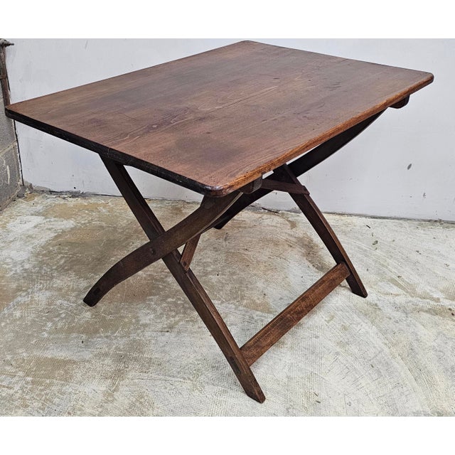 A Mid-Century Adjustable Height Occasional Folding Coaching Table designed by Neather. Measures 39.25" in width, 27.25" in...