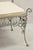 Late 20th Century Decorator Wrought Iron Scrolling French Country Style Gray Lattice Bench For Sale In Philadelphia - Image 6 of 12