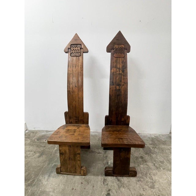 Vallazza Interlocking Thrones in Wood by Luciano Bertolotto, 1970s, Set of 2 For Sale - Image 14 of 14