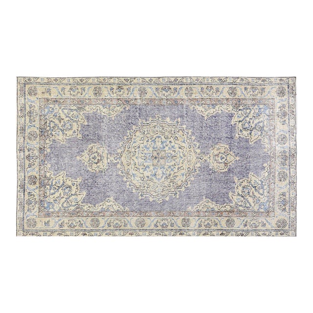 Vintage Turkish Anatolian Hand Knotted Wool Rug, 4x6'9 For Sale