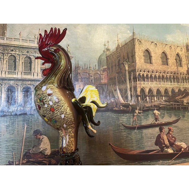 Multicolored Murano Glass Rooster Sculpture, 1950s For Sale - Image 12 of 14