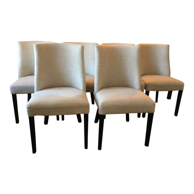 Modern Restoration Hardware French Barrelback Fabric Side Chairs- Set