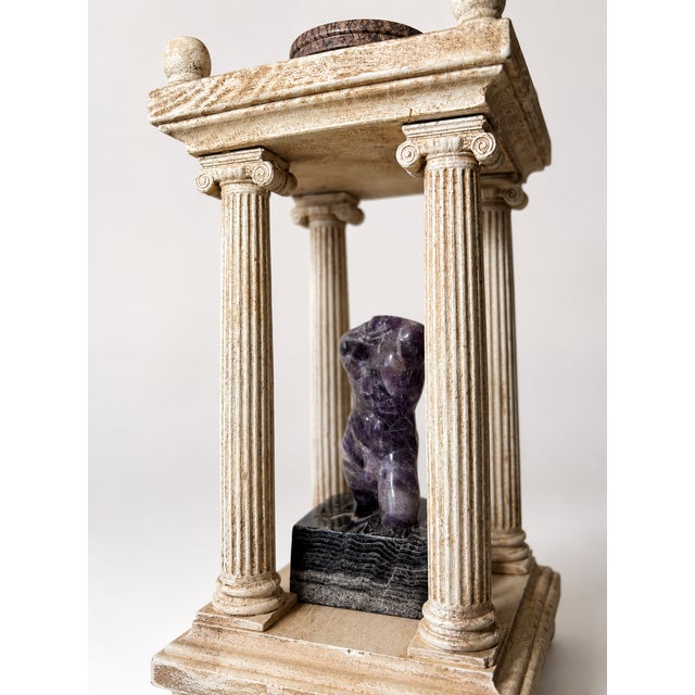 Italian Neoclassical manner Grand Tour Architectural Model of a Hellenistic Shrine Temple with exquisite Hand carved...