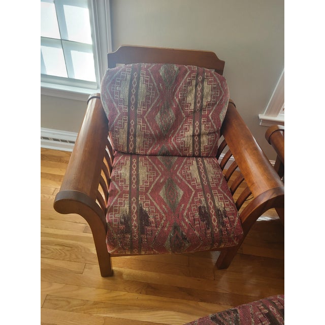 Late 20th Century Late 20th Century Hickory Chair Company Dark Brown Wood Accent Chairs With Footstool For Sale - Image 5 of 15
