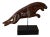 Burlwood Carved Panther Signed by Artist For Sale