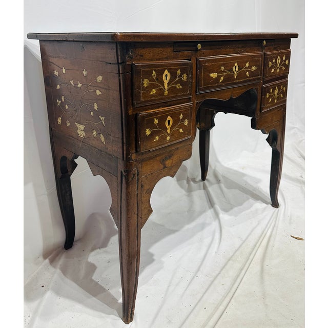 Antique Italian Desk With Bone Marquetry For Sale - Image 4 of 10
