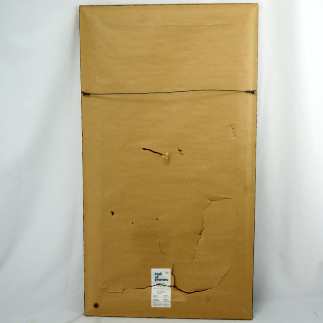 1970s Vintage Framed Oil Painting Asian Fishing Sail Boats Under the Moonlight Signed For Sale - Image 5 of 6