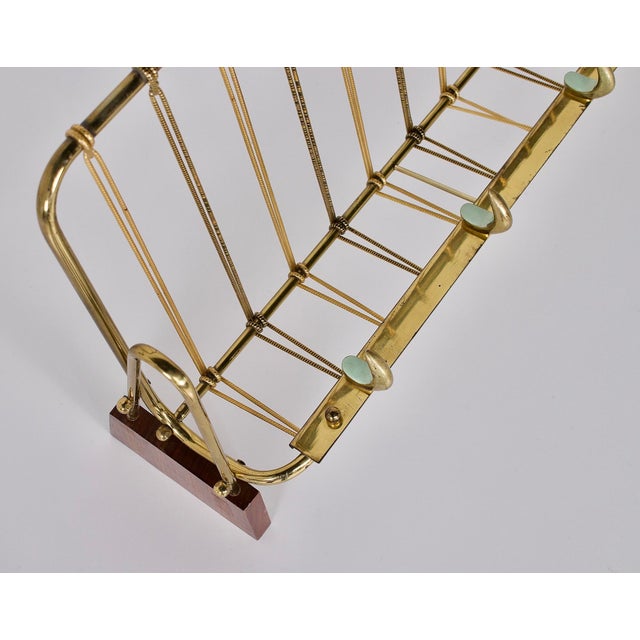 Brass Wall-Mounted Coat Rack, 1960s For Sale - Image 6 of 9