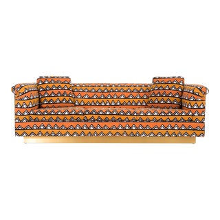 Richard Himmel Sofa Newly Reupholstered in African Cloth For Sale