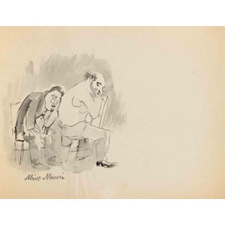 Mino Maccari, At the Doctor's, 1936, Watercolor For Sale